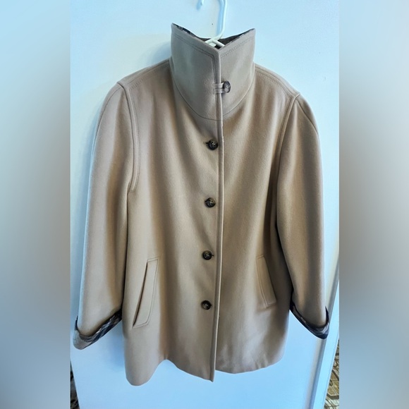 MarCona Coat Camel Plaid Sz 12 Matching Scarf - Picture 3 of 11